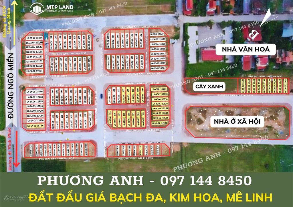 Rẻ nhất khu đấu giá bạch đa, kim hoa, mê linh (cũ) cách vành đai 4 chỉ 1,5km giá 53, xtr/m2