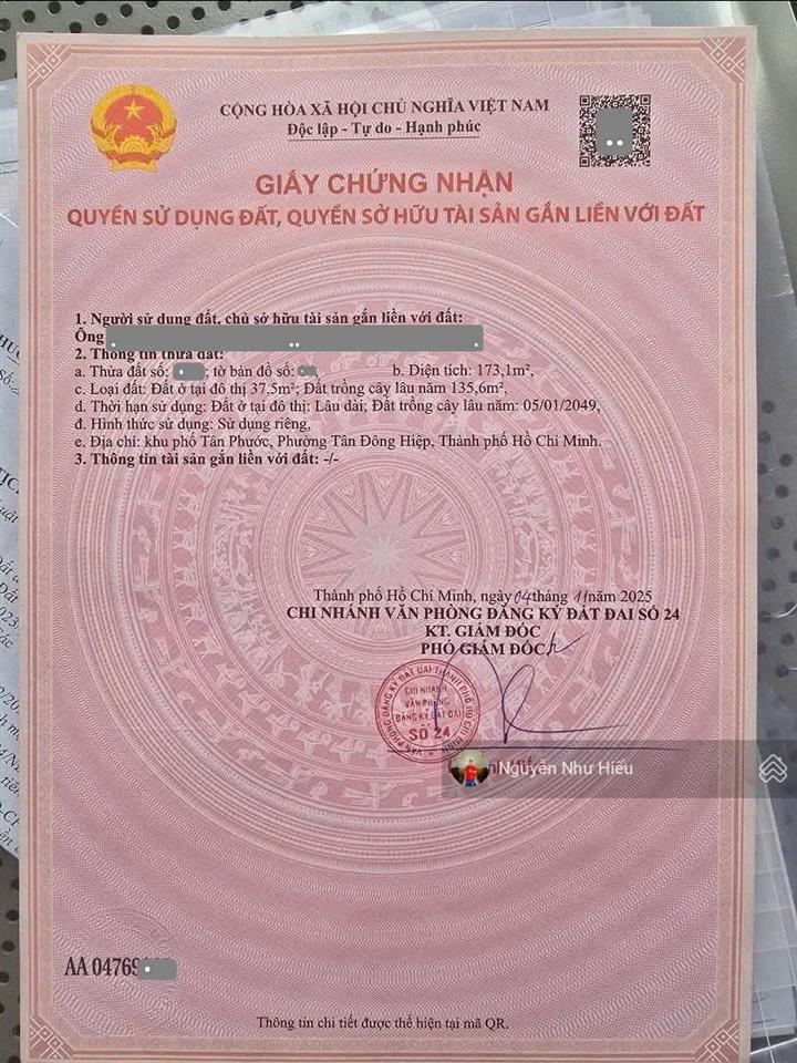 Bán đất 20 triệu/m2, gần đường nguyễn thị tươi đang làm, p.tân bình, tp.dĩ an