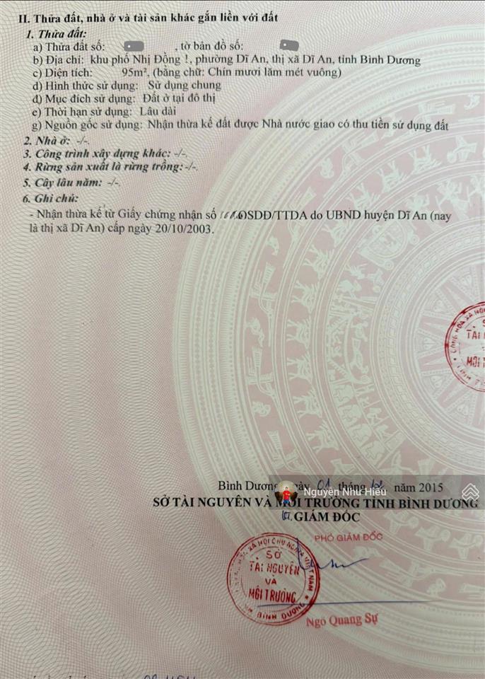 Bán đất mt đường kinh doanh p. dĩ an, tp. dĩ an ngay chân chung cư sóng thần