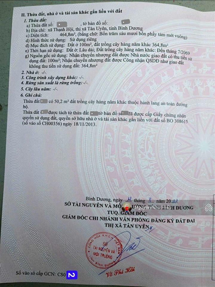 Bán đất rẻ xây nhà vườn x.thạnh hội, tp.tân uyên ( nay thuộc, p.tân khánh, tp.hồ chí minh )