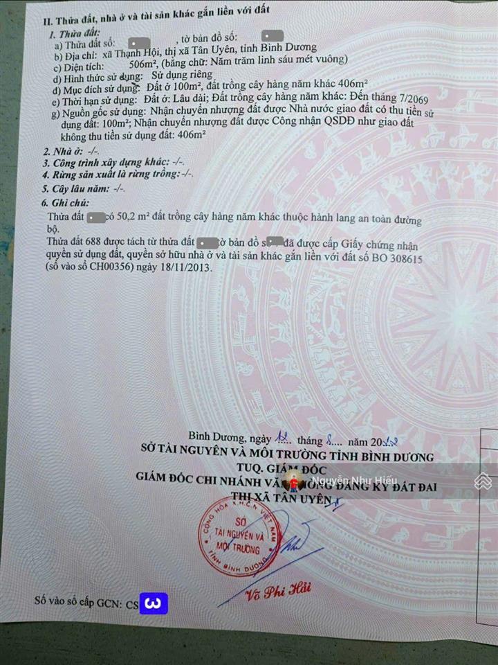 Bán đất rẻ xây nhà vườn x.thạnh hội, tp.tân uyên ( nay thuộc, p.tân khánh, tp.hồ chí minh )