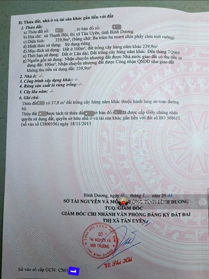 Bán đất rẻ xây nhà vườn x.thạnh hội, tp.tân uyên ( nay thuộc, p.tân khánh, tp.hồ chí minh )