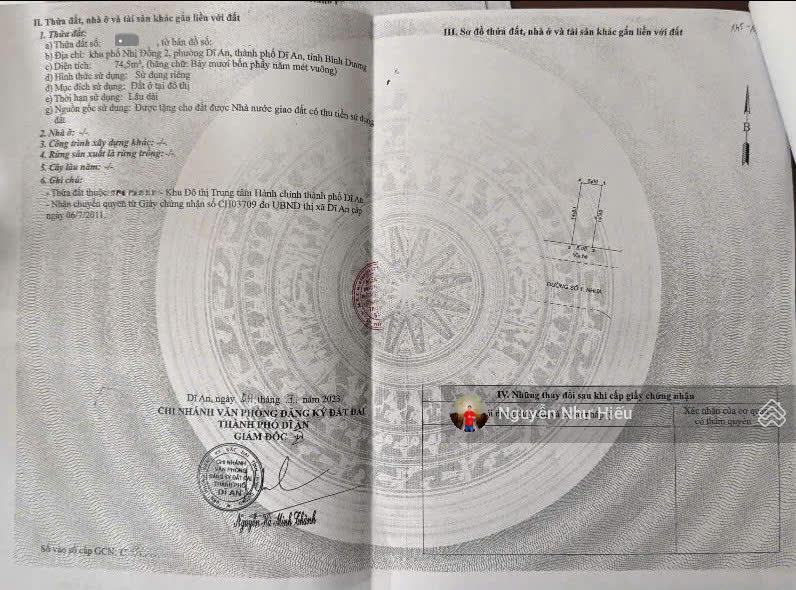 Bán đất mt đường số 1 trung tâm hành chính dĩ an, phường dĩ an, thành phố dĩ an