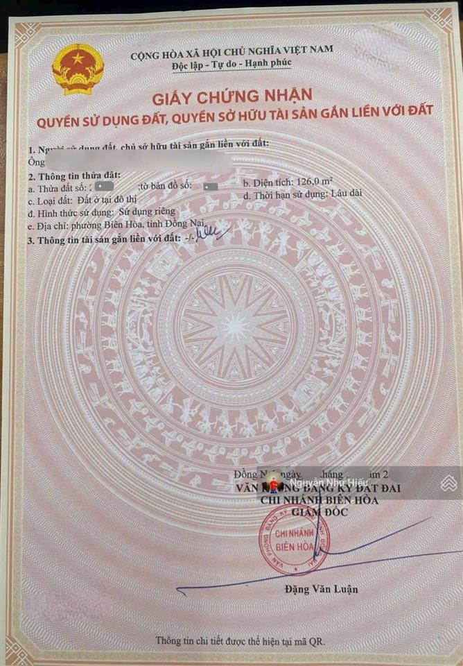 Bán đất ngang 7m tđc hóa an p.hóa an tp.biên hòa