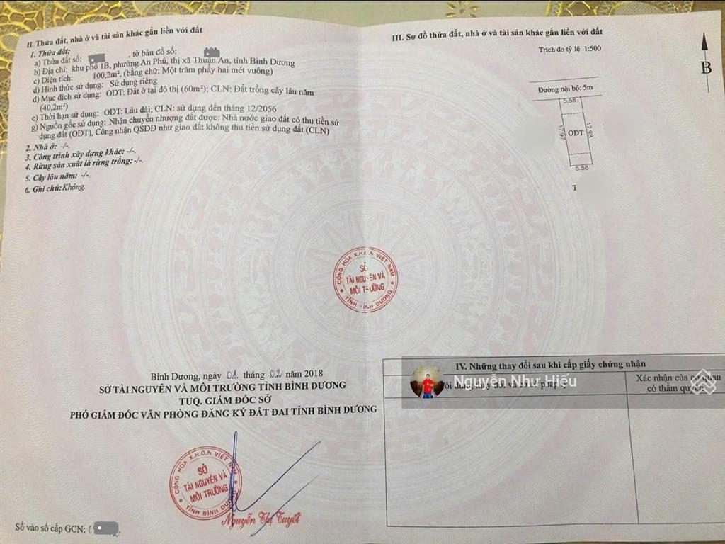 Giảm 100tr bán đất gần vòng xoay an phú 1km, p.an phú, tp.thuận an