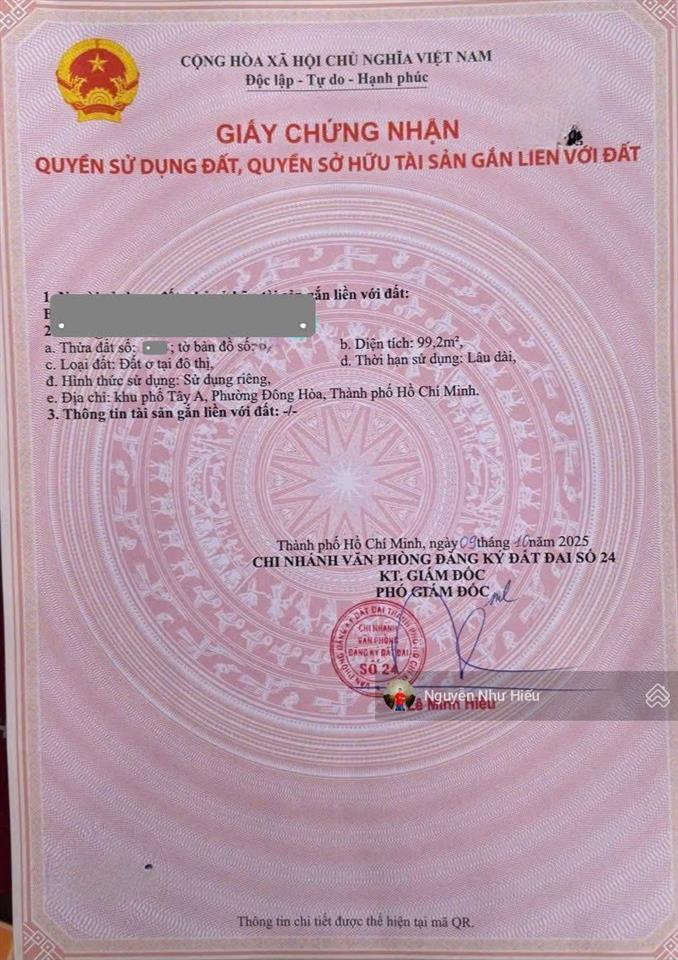 Bán nhà 1 trệt 1 lầu mt đường thông kinh doanh buôn bán gần bigc ( go ) dĩ an, p.đông hòa tp.dĩ an