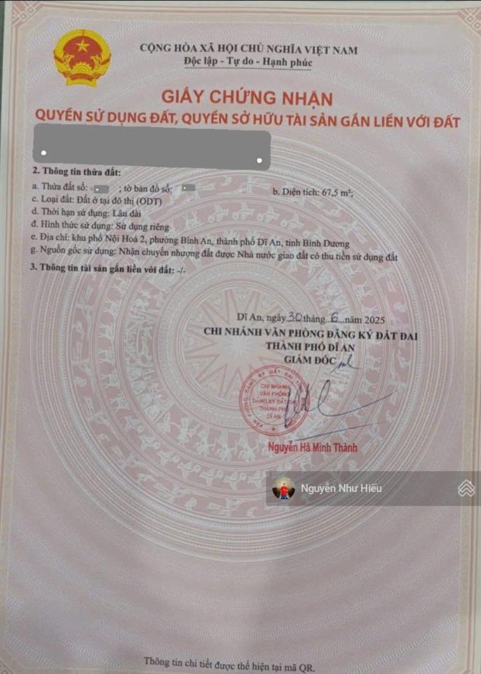 Bán đất góc 2mt kdc phú hồng thịnh 6, gần làng đại học p. bình an tp. dĩ an