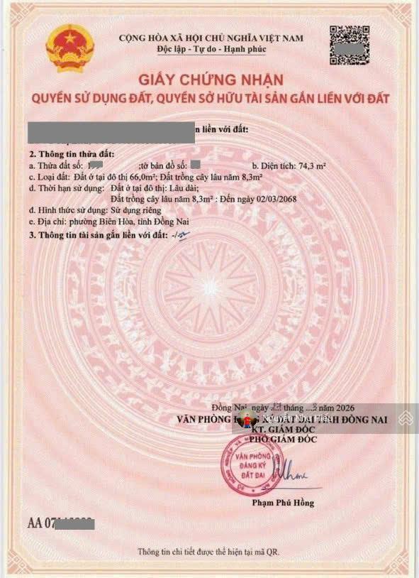 Bán đất mt đường bùi hữu nghĩa, p. tân hạnh, tp. biên hòa