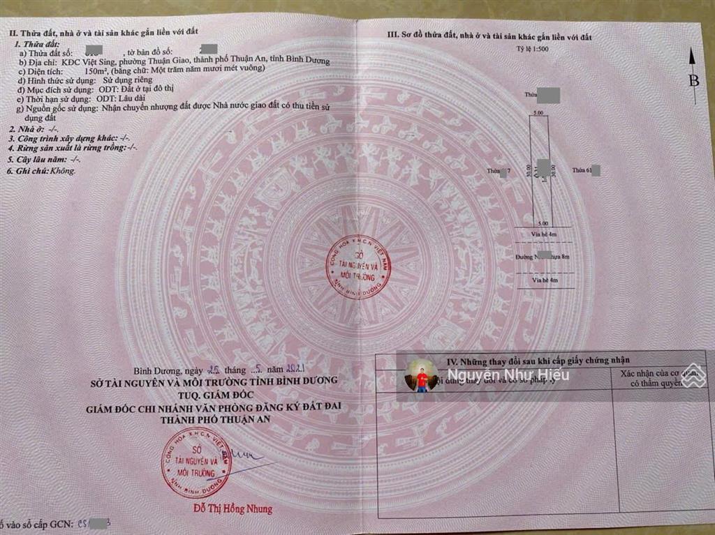 Giảm 500tr bán đất tặng kho xưởng kcn việt sing, p. thuận giao tp. thuận an