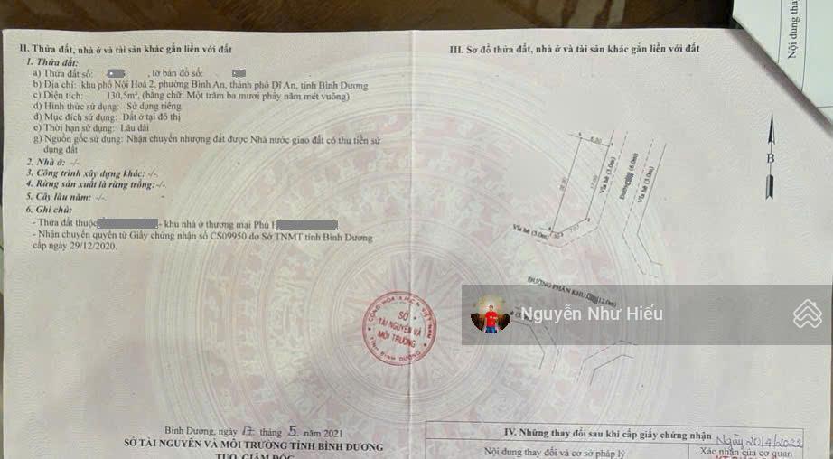 Bán đất góc 2 mặt tiền đường 22m, kdc phú hồng thịnh 9, phường bình an, thành phố dĩ an