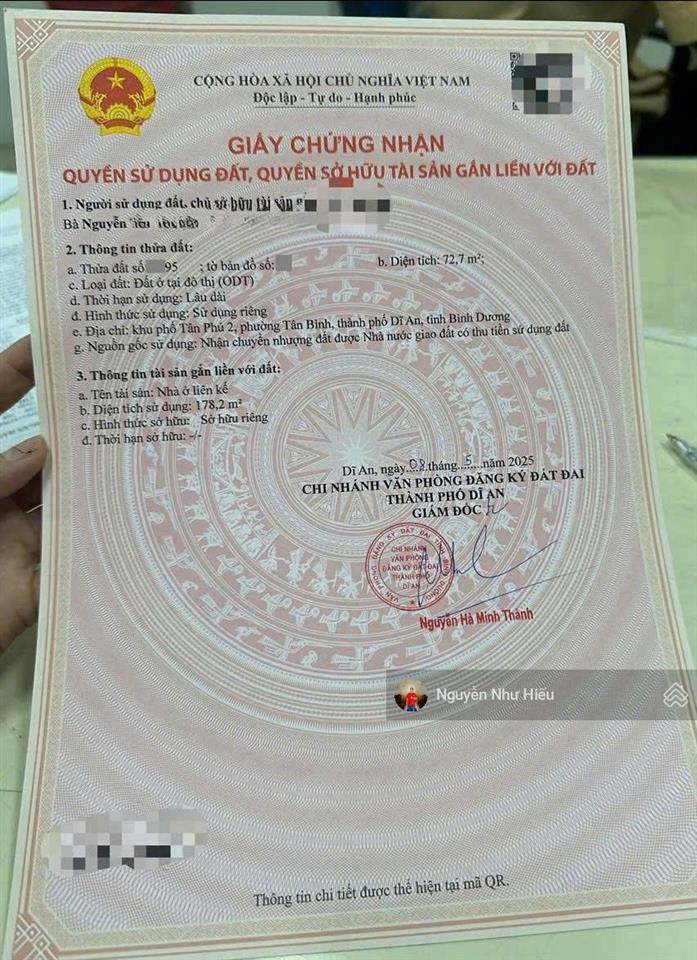 Bán nhà 1 trệt 2 lầu hoàn công gần chợ tân bình p. tân bình tp. dĩ an
