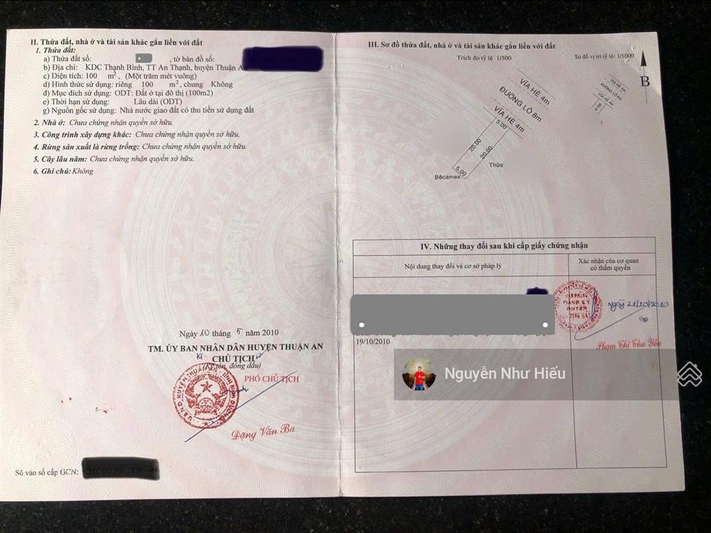 Bán đất tặng nhà ngang 10m gần aeon mall bình dương, p. an thạnh, tp. thuận an (có bán lẻ)