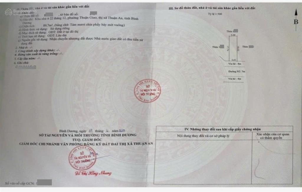 Bán đất khu nhà ở 22 tháng 12, ngay khu chợ đêm hòa lân, p. thuận giao, tp. thuận an
