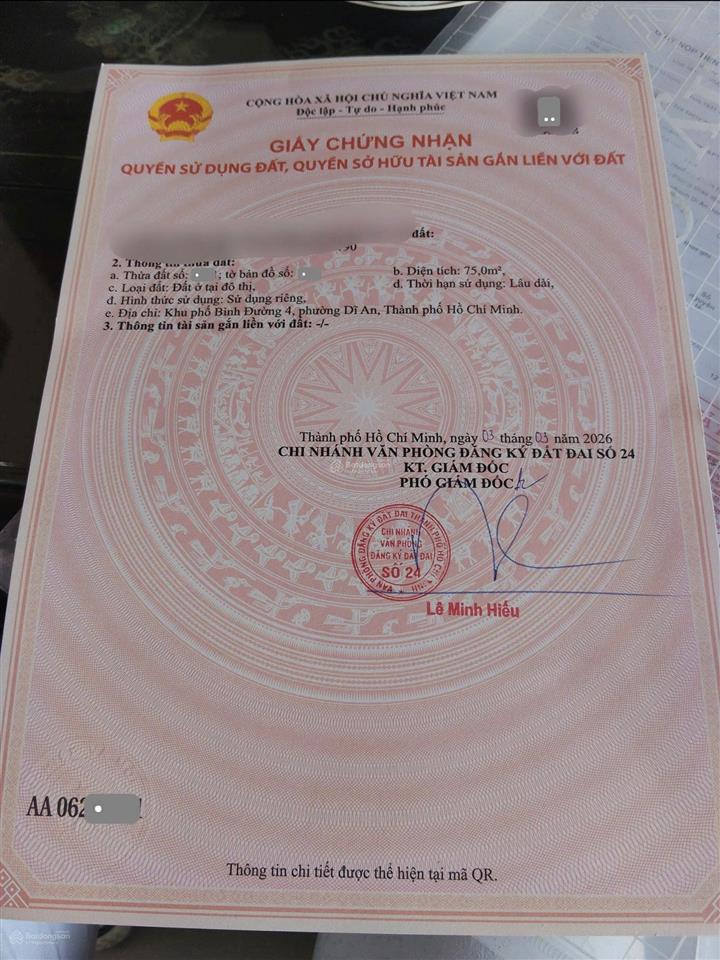 Bán nhà mt chợ kinh doanh, phường an bình, thành phố dĩ an cũ