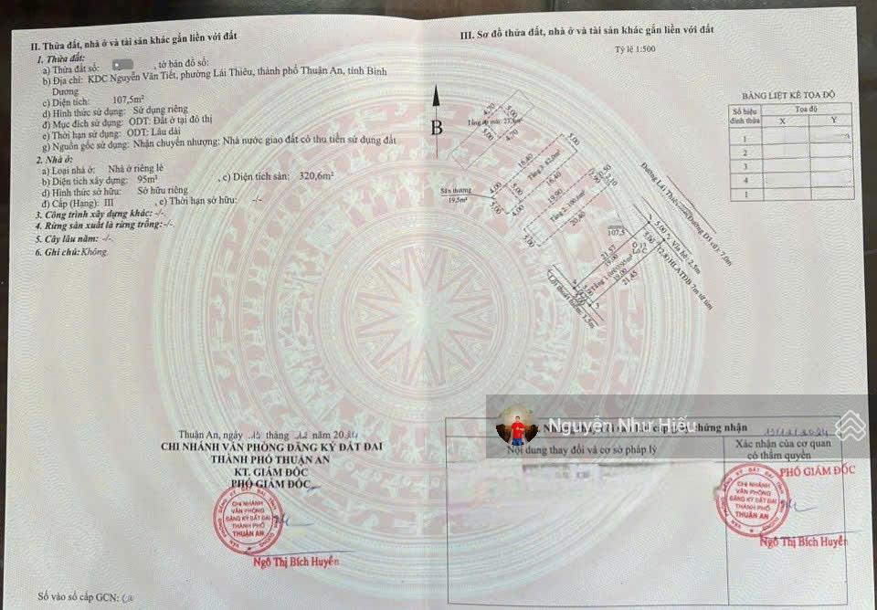 Bán nhà 1 trệt 2 lầu 1 tum mt đường thông kinh doanh buôn bán phường lái thiêu thành phố thuận an