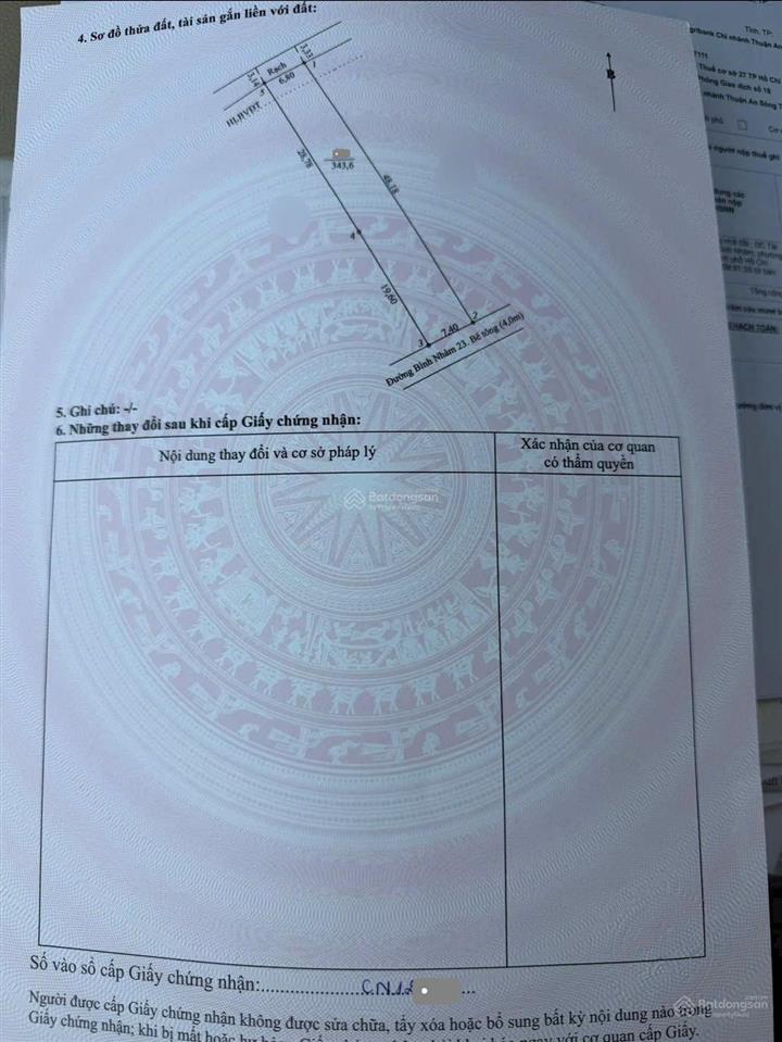 Bán đất rẻ, gần chợ lái thiêu, p. bình nhâm, tp. thuận an cũ (7,4x46m)