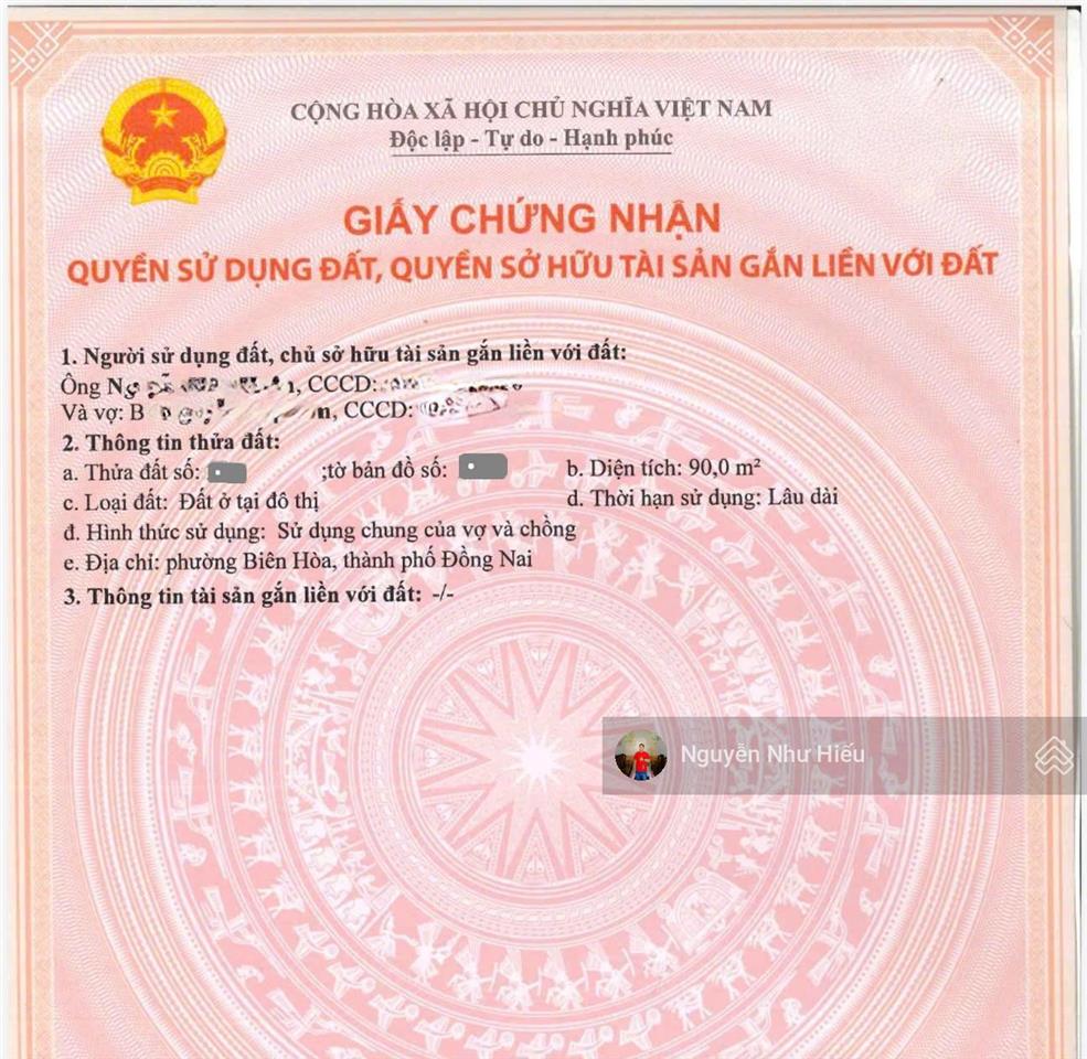 Bán đất tđc bửu hòa đối diện công viên p. bửu hòa tp. biên hòa