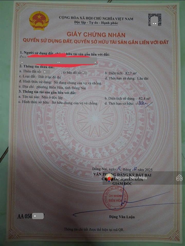Bán đất tặng nhà giá rẻ 2,29 tỷ tl, gần tp. dĩ an, p. hóa an, tp. biên hòa