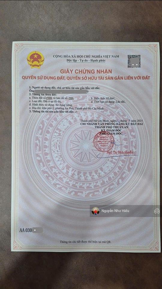 Bán đất 2,65 tỷ gần kcn vsip 1, p. an phú, tp. thuận an