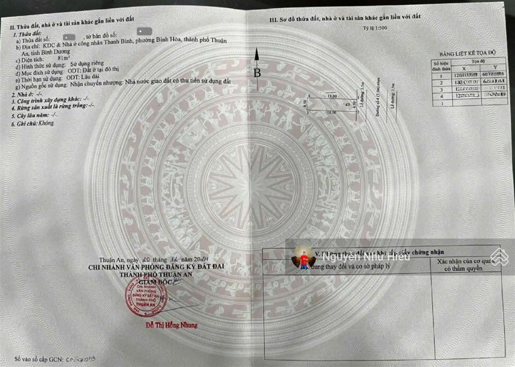 Bán đất kdc thanh bình gần vincom550 p. bình hòa tp. thuận an