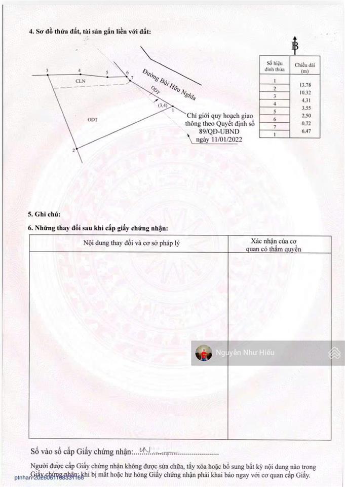 Bán đất mt đường bùi hữu nghĩa, p. tân hạnh, tp. biên hòa