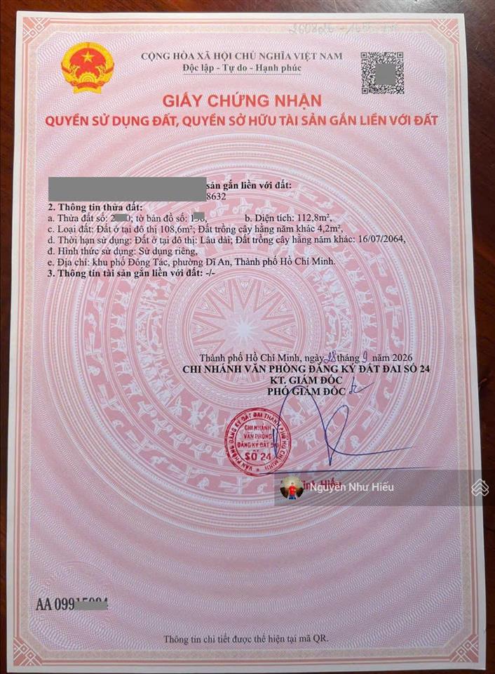 Bán đất ngang 8m, gần chợ dĩ an 1, p. dĩ an, tp. hồ chí minh (p. tân đông hiệp, tp. dĩ an)