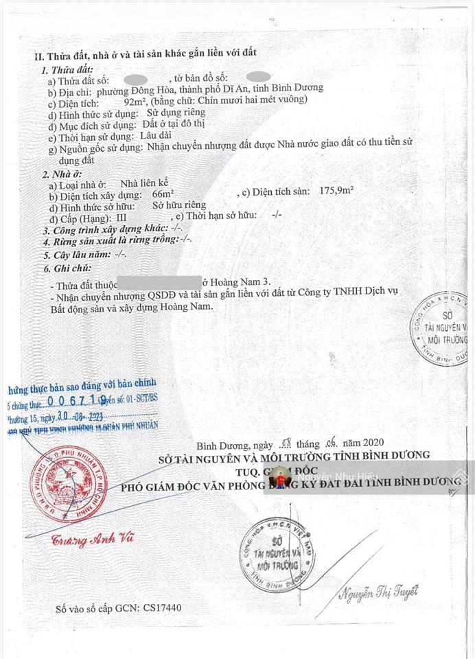 Bán nhà hoàn công 1 trệt 2 lầu đúc đổ 3 tấm kdc hoàng nam 3 phường đông hòa thành phố dĩ an