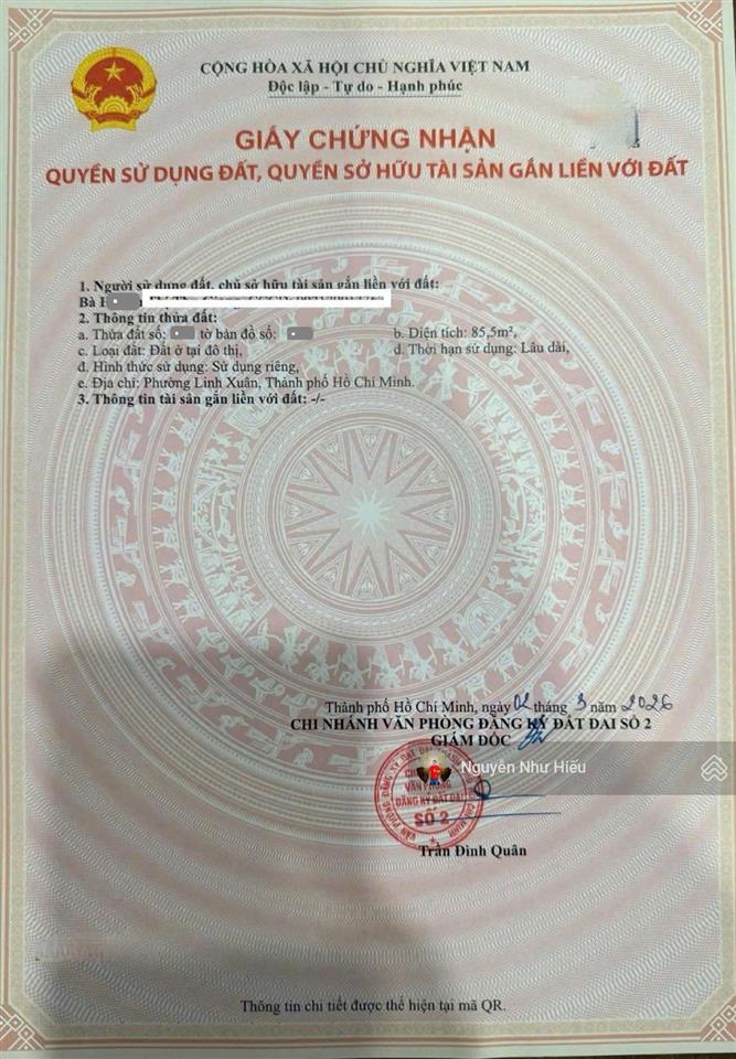 Bán đất cách đường số 11 chỉ 100m p. linh xuân tp. thủ đức