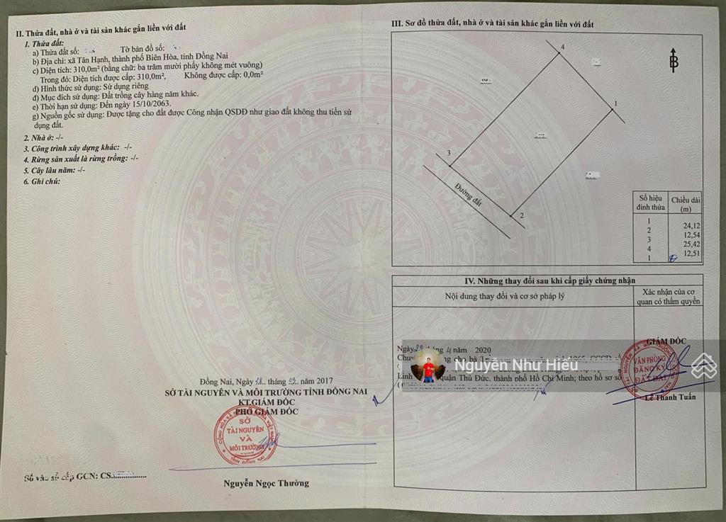 Bán đất biệt thự ngang 12,5m, hẻm bùi hữu nghĩa p. tân hạnh, tp. biên hòa