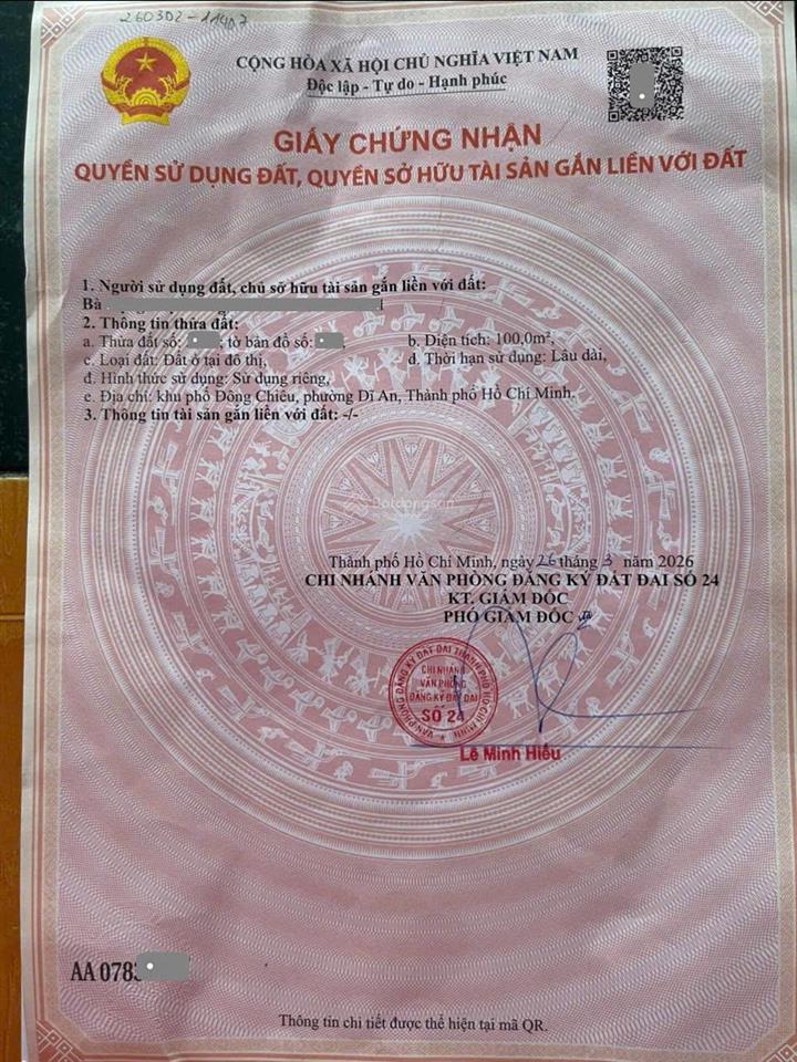 Bán nhà mt trường thcs tân đông hiệp, p. tân đông hiệp, tp. dĩ an