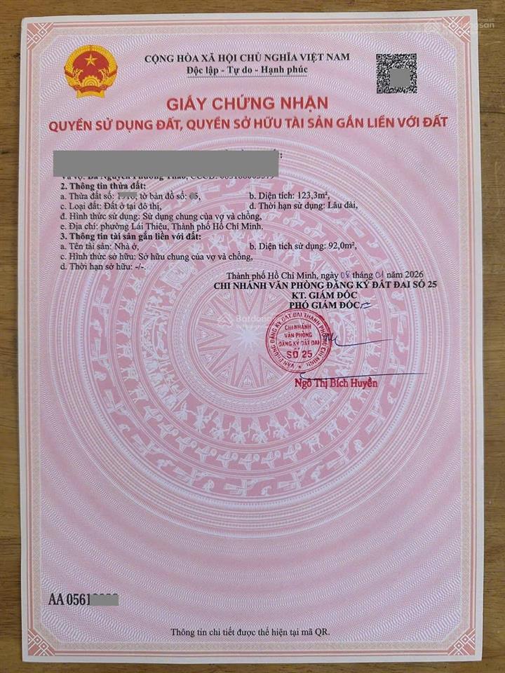 Bán nhà hoàn công gần đường cách mạng tháng 8 p.lái thiêu tp.hcm (p.bình nhâm tp.thuận an cũ)