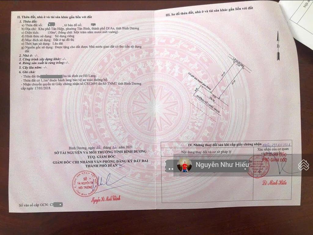Bán đất tặng nhà kho mt đường hố lang, p. tân bình, tp. dĩ an cũ