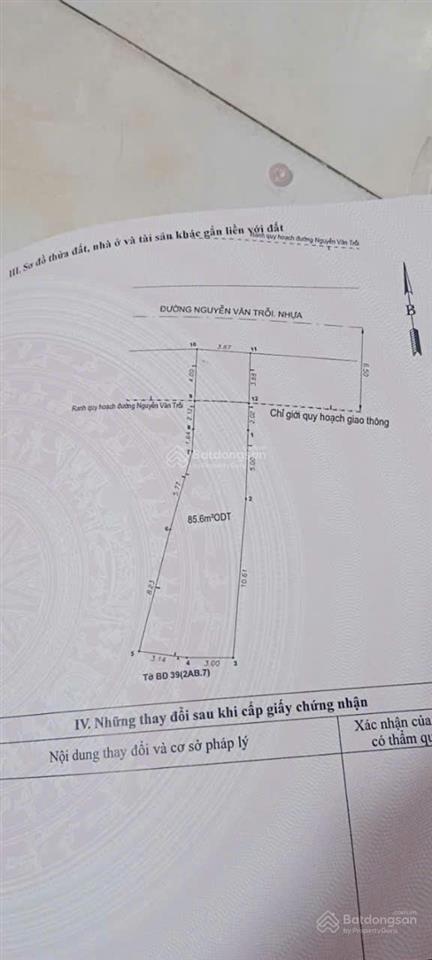 Bán đất mt đường nguyễn văn trỗi, phường dĩ an, thành phố dĩ an