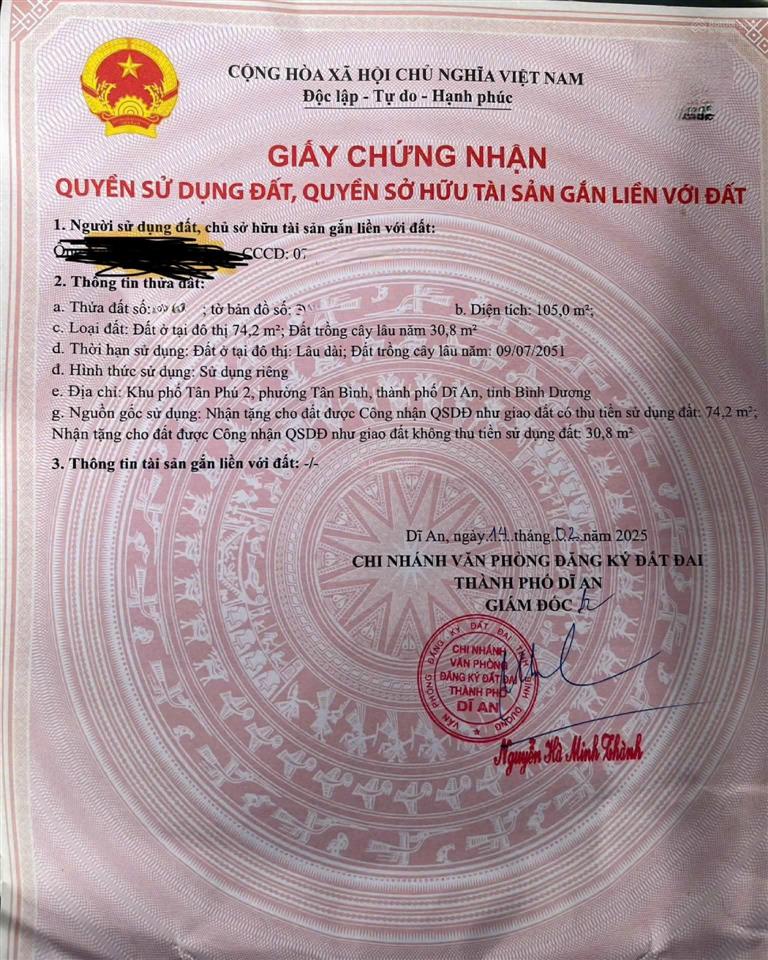 Bán đất tặng nhà c4 gần chợ tân bình chỉ 100m p.tân đông hiệp tp.hcm trước là p.tân bình tp.dĩ an