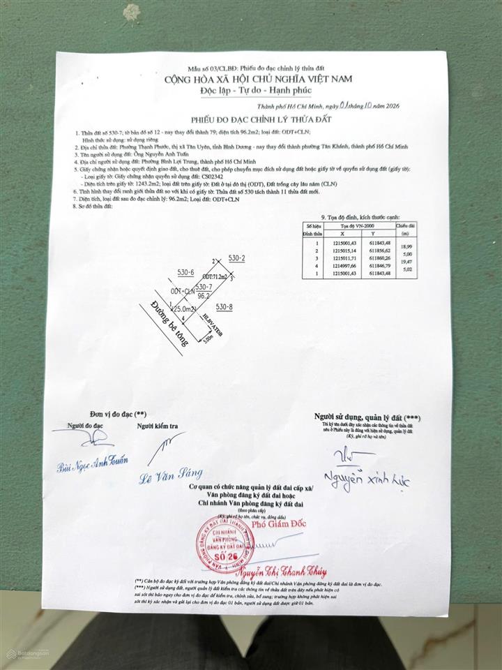 Bán đất mới tách, p. thạnh phước, tp. tân uyên cũ, giờ là p. tân khánh, tp. hồ chí minh