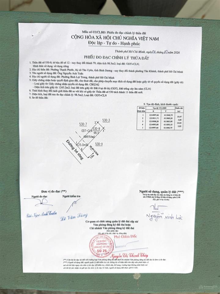 Bán đất mới tách, p. thạnh phước, tp. tân uyên cũ, giờ là p. tân khánh, tp. hồ chí minh