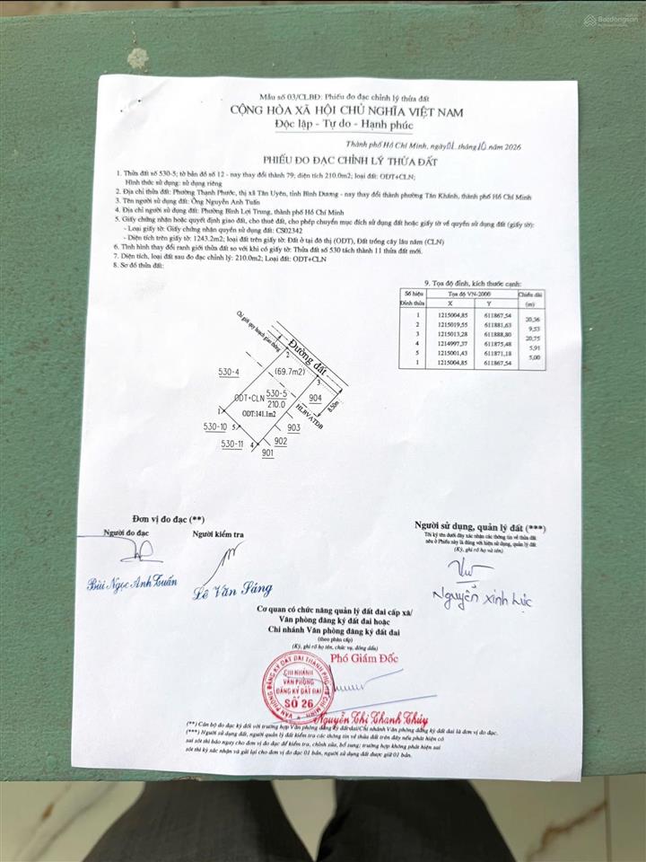 Bán đất mới tách, p. thạnh phước, tp. tân uyên cũ, giờ là p. tân khánh, tp. hồ chí minh
