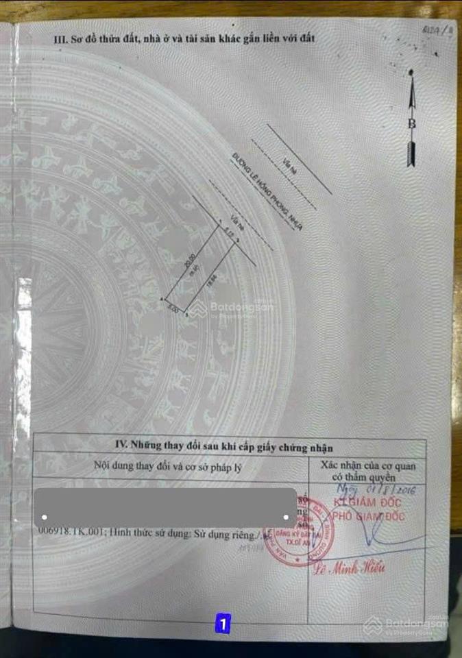 Bán đất mt đường lê hồng phong kinh doanh sầm uất, ngã ba cây điệp dĩ an, p.tân đông hiệp, tp.dĩ an