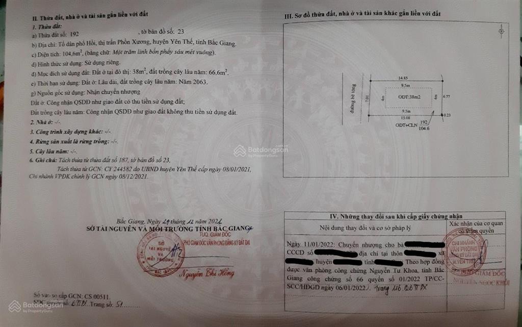 800 triệu  chính chủ bán đất tại tổ dân phố hồi, 104.6m2, chính chủ view đẹp