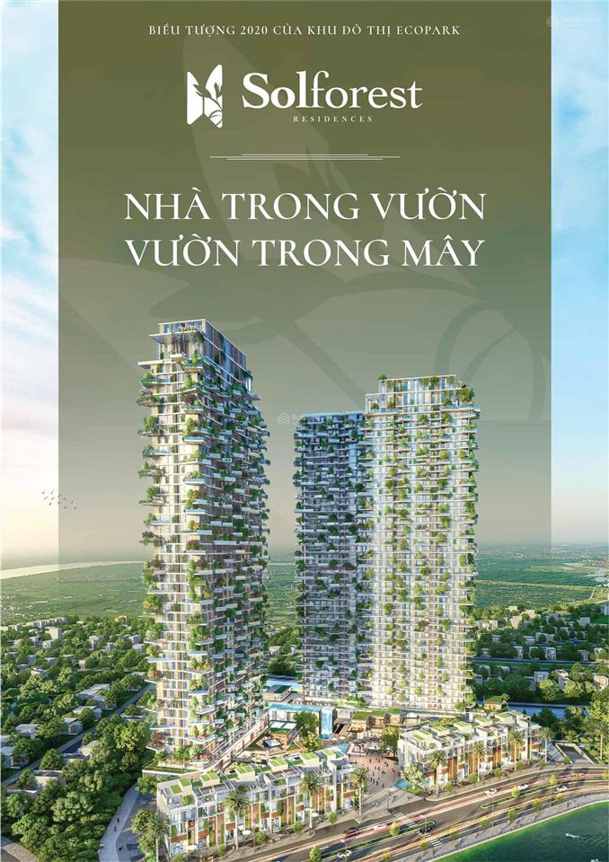 Cho thuê 2 ngủ bếp rèm, chung cư solforest ecopark  giá 5tr5/tháng