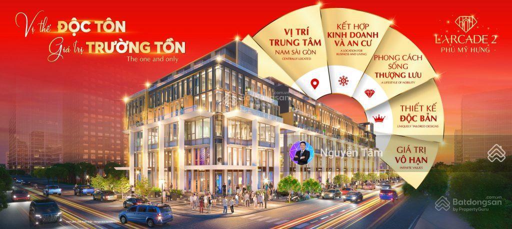 Bán nhà phố mặt tiền duy nhất khu tài chính quốc tế secc góc 3 mặt thoáng tại phú mỹ hưng l'arcade