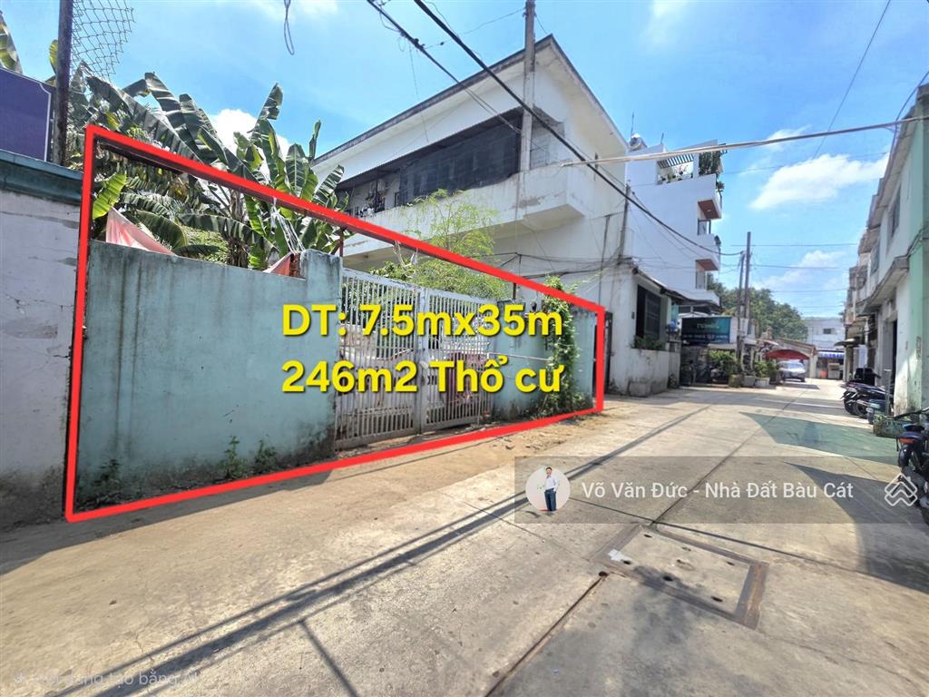 Bán lô đất hxh đường lê trọng tấn  dt 7.5x35  dtcn 246m² thổ cư  giá rẻ nhỉnh 45tr/m2