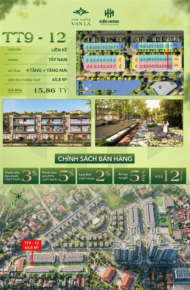 Nhà phố liền kề/shophouse the vista văn la hà đông | 66m | giá chỉ từ 15 tỷ