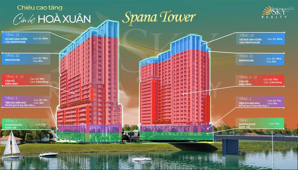 Shophouse spana tower sở hữu lâu dài 120m2 chỉ 5 tỷ khối đế cao 7m tiềm năng khai thác tốt