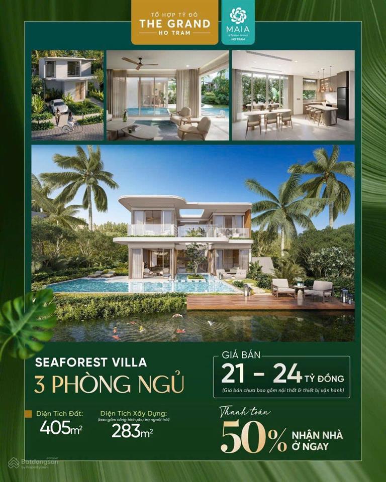 Tư vấn villa maia hồ tràm tại the grand hàng độc quyền cđt, thanh toán 50% nhận nhà