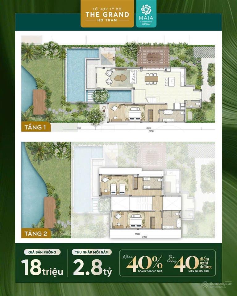 Tư vấn villa maia hồ tràm tại the grand hàng độc quyền cđt, thanh toán 50% nhận nhà