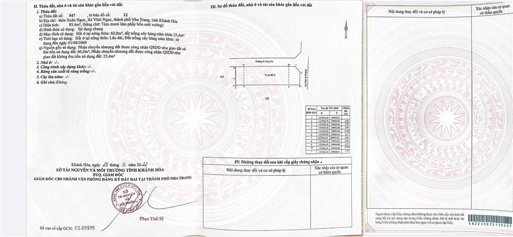 Đất hòn nghê vĩnh ngọc sát tđc hòn thơm. lô góc 2 mặt tiền