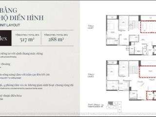 Căn duplex 288m2 có thang máy riêng, trần cao 7m nhìn công viên ciputra, sông hồng và thành phố