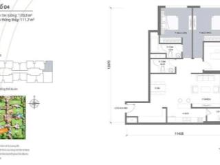 Bán gấp 3pn góc 120m2 toà park 6, tầng 2x, hướng đông bắc, giá rẻ 14,x tỷ