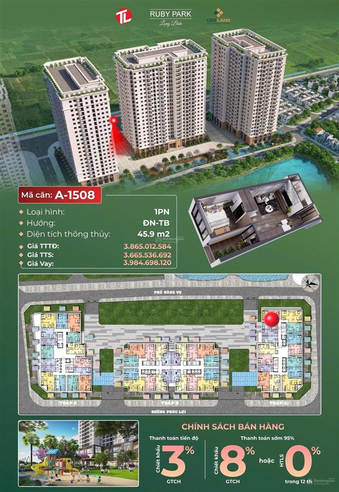 Vốn sẵn 1tỷ6 (30%) sở hữu ngay căn hộ 1pn view hồ nhận nhà quý i/2027 htls 12th/  4 hầm gửi xe